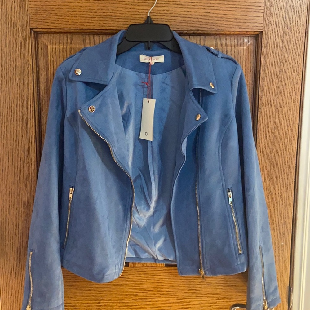 Blue polyester blazer